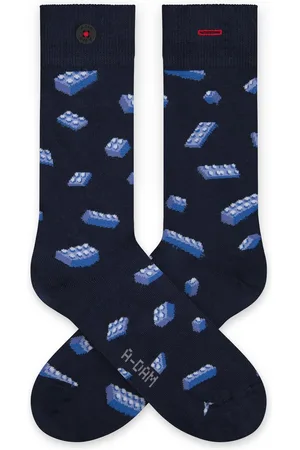 A-dam Building Blocks - Sokken - Sok - Biologisch Katoen - Vegan - Heren en Dames - Donkerblauw - 36-40