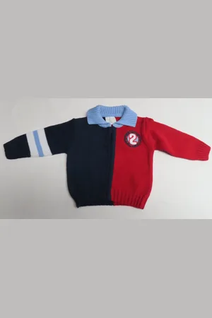 Merkloos Gilet - Jongens - Marine , blauw , rood - Rits - 6 maand 68
