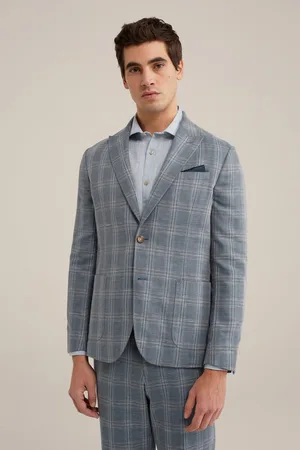 Van gils Heren slim fit blazer met dessin