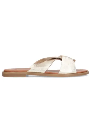 Manfield Dames - Gouden leren slippers