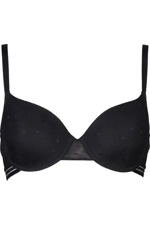 After Eden Padded wire bra dot mesh