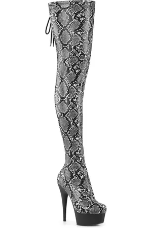 Pleaser DELIGHT-3008SP-BT Plateau overknee Laarzen - US 8 - 38 Shoes - /Zwart
