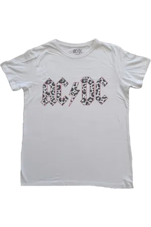 AC/DC Mono Leopard Print Logo Dames T-shirt - L
