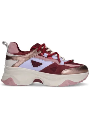 Sacha Dames - Rode leren platform sneakers