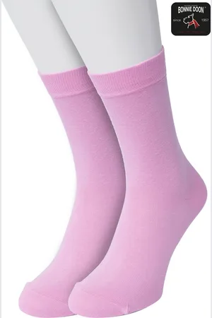 Bonnie Doon Basic Sokken Kinderen Licht Roze maat 27/30 - 2 paar - Unisex - Jongens en Meisjes - Basis Katoenen Sok - Kids - Gladde Naden - Brede Boord - Perfecte Pasvorm - 2-pack - Multipack - Effen - Lichtroze - - OL7334012.357