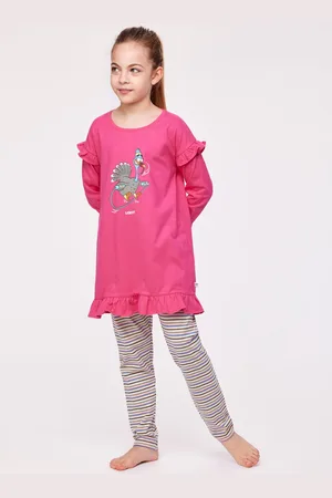 Woody Pyjama meisjes/dames - - kalkoen - 232-10-TUL-S/388 - maat 176