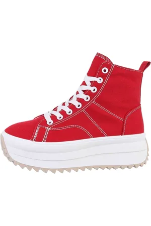 Merkloos Dilena fashion Sneakers platform hoge zool denim spijker canvas