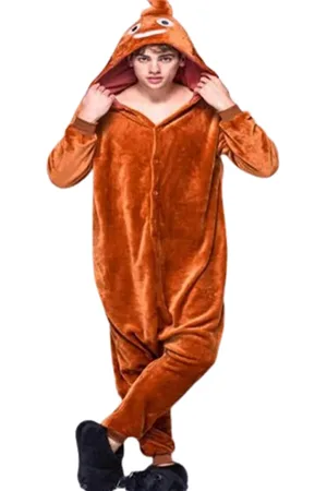 Merkloos Grappige pyjama onesie Drol - Jumpsuit kleding poep - Verkleden - Feest - Nachtkleding - Carnaval - Unisex - Goede kwaliteit
