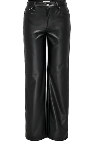 ONLY Broek Onlkiri Hw Str Faux Leather Pnt 15324777 Black Dames