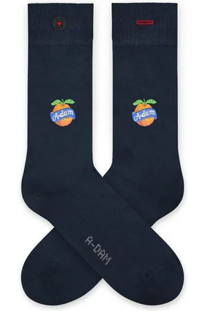 A-dam Adam Orange - Sokken - Sok - Biologisch Katoen - Vegan - Heren en Dames - Donkerblauw - 36-40