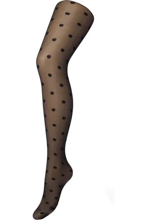 Bonnie Doon Dames Stippen Panty 30 Denier Zwart maat S/M - Chique Panty - Stip Dessin - Brede Boord - Comfort - Stipjes - Gestipte Print - Little Dots Tights - Feestelijk - - BP201910.101
