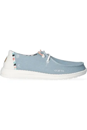 Hey dude Wendy Youth Boho Meisjes Instappers Light Denim