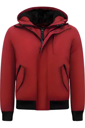 Enos Jassen Heren Winter Capuchon - Gewatteerde Jassen - 7015 - Rode Jas