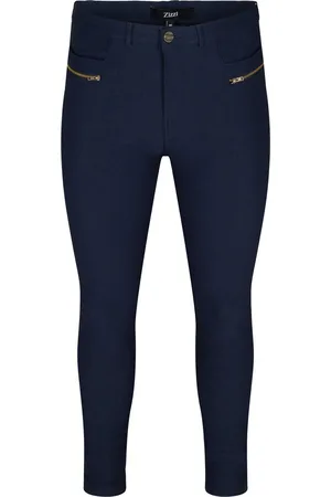 Zizzi Nauwsluitende broek met rits details