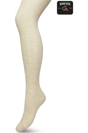 Bonnie Doon Bio Kabel Maillot Meisjes Crème maat 92/110 XS - Ingebreid Kabel patroon - Biologisch Katoen - Uitstekend draagcomfort - Classic Cable Tights - OEKO-TEX - Gladde Naden - Klassiek - Zand - Ivory - BP213901.343