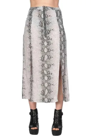 Banned Retro SNAKE SKIN SKIRT WITH SLITS Lange rok - M