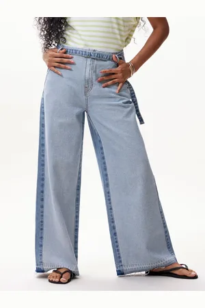 Catwalk Junkie Wide leg jeans met two tone effect mt W30