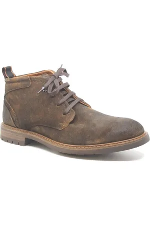 Berkelmans Oporto Dark Brown Suede, 2220340139, Bruine stoere heren veterboots maat 45