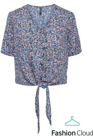 Pieces® Nya Ss Crop Tie Top Bf Marina XS