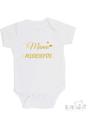 Merkloos 100% katoenen Romper "Mijn mama is de allerliefste" Moederdag Jongens Katoen