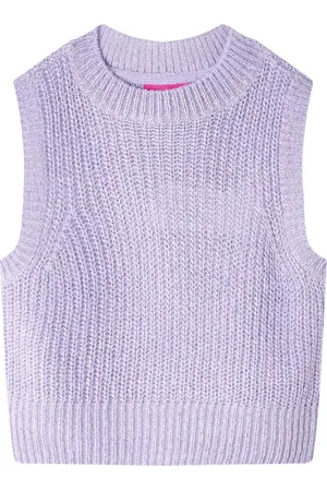 vidaXL Kinderspencer - gebreid - 104 - lichtlila