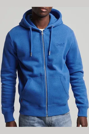 Superdry Heren Trui Vintage Logo hoodie van biologisch katoen met rits