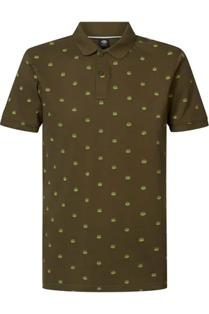 Petrol Industries Heren All-over Print Polo Biloxi Beach - Groen
