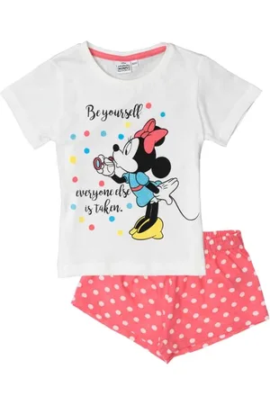 Minnie Shortama - wit met roze - Disney korte pyjama - maat 128