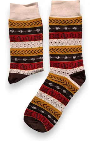 Merkloos Afrikaanse sokken / Afro sokken - Mud - Afrika print kousen / Vrolijke sokken
