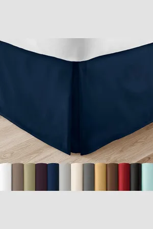 Merkloos Geplooide Bed Rok - Queen - Navy Blauw - Linen Market Corner Bed Skirt