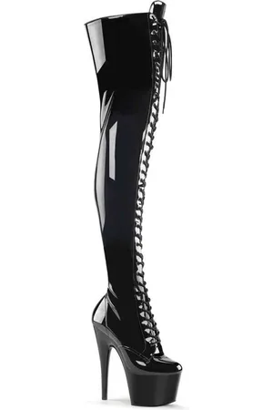 Pleaser ADORE-3023 Plateau Overknee Laarzen - Paaldans schoenen - 45 Shoes