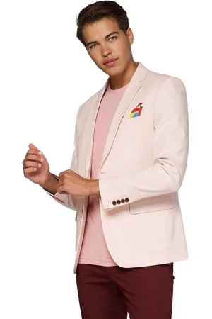 OppoSuits Deluxe Tropical - Birdie - Heren Blazer - Zomers - Soft Pink