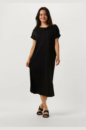 Minus Ophelia Boat Neck Short Sleeve Midi Modal Dress Jurken Dames - Rok - Jurk -