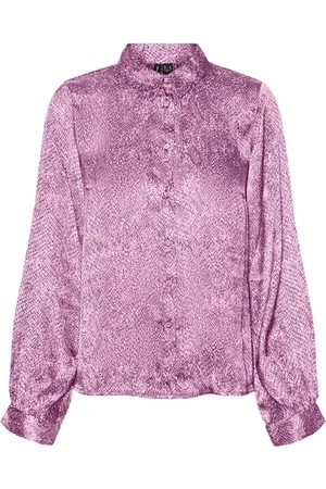 VERO MODA Blouse Vmsnakey Ls Midi Shirt Exp 10289937 Viola/snake Dames