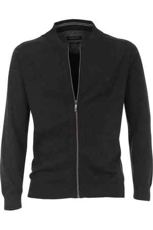 Casa Moda Vest Zip Donkergrijs