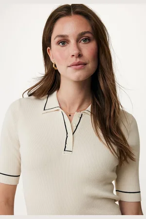 Mexx Polo Gebreid Crème Dames