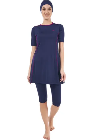 Merkloos Badpak t-shirt model met korte broek, dames, , maat M / 40
