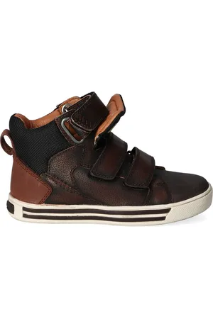 Braqeez 421857-519 Jongens Hoge Sneakers - - Leer - Klittenband