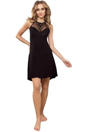 Eldar Nachthemd - viscose met verleidelijke tule en kant - - Melisa XL