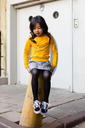 LEVV Meisjes sweater Lia Golden Yellow - maat 86