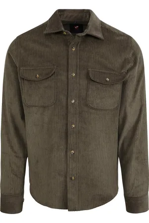 Suitable Overshirt Corduroy Donkergroen