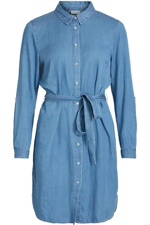 VILA VIBISTA DENIM BELT DRESS/SU - NOOS Dames Jurk