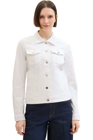 TOM TAILOR Dames Jas COLORED DENIM regular fit Weiß XXL Volwassenen