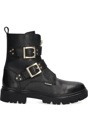 Braqeez 424783-589 Meisjes Biker Boots - - Leer - Gesp Met Rits