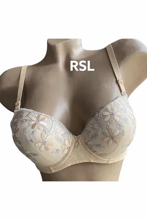 Merkloos Bh push up met borduursel 65B/70A beige