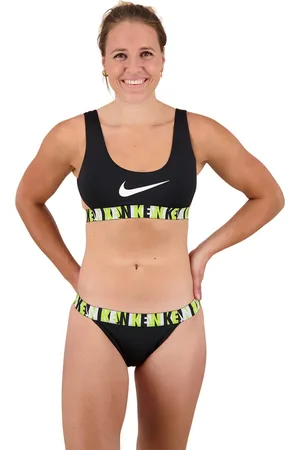 Nike Swim Logo Tape Scoop Neck Bikinitopje platte naden - sneldrogend