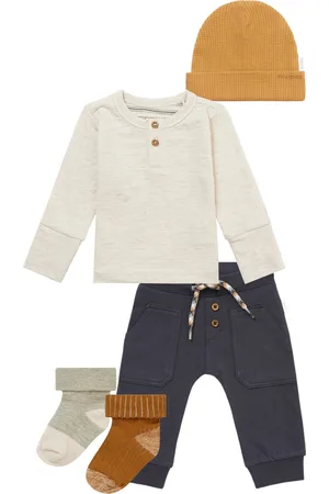 Noppies Kledingset - 5DELIG - Broek Murphy India Ink - Shirt Miami Oatmeal - Beanie Mebane Apple Cinnamon - 2 Paar sokjes Maxton
