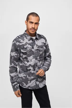 Brandit Vintage Shirt grey camo Overhemd - 4XL