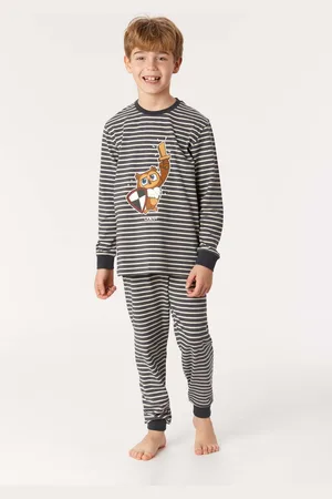 Woody Pyjama jongens - streep - uil - 222-1-PZL-Z/935 - maat 164