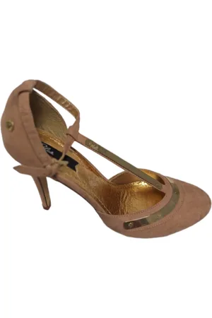 Blink PUMP-FAKE SUEDE- -GOLDDETAILS-HAK 8CM-SIZE 38